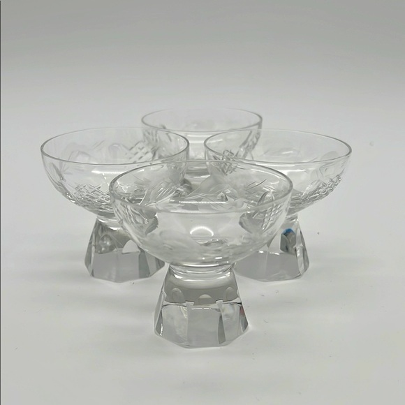 Nachtmann Andernach, Coupe Cordial Glass Etch Flower/Roses, Octagonal (Set of 4) - Picture 1 of 10